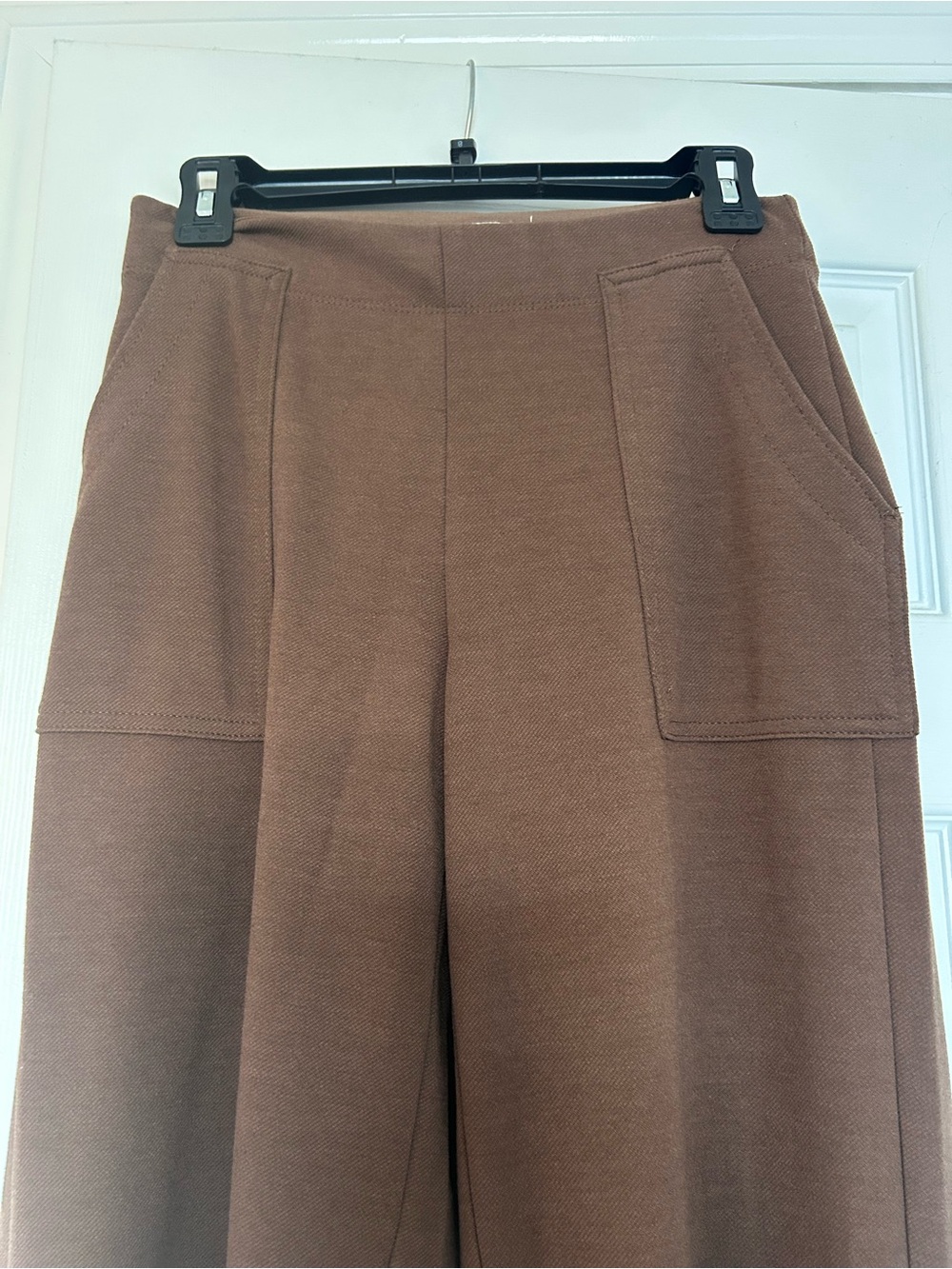 Max Studio London Brown Wide-Leg Knit Pants - Women's Comfort Trousers XS - Picture 4 of 5